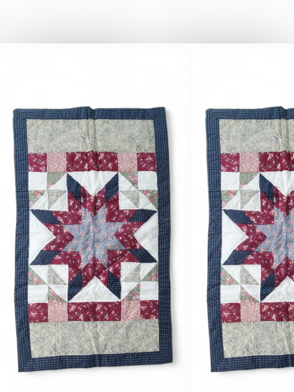 2 Mainstays Home By Peking Handicraft Inc. Star Patchwork Quit King Shams. 20x36
